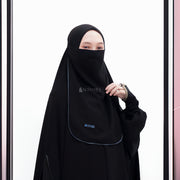 Alsyahra Exclusive Cadar Tali Bisban Sifon Silk Jetblack Elegan