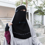Niqab Poni Alhajr Sifon Jetblack Alsyahra Exclusive