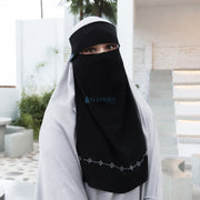 Niqab Poni Alhajr Sifon Jetblack Alsyahra Exclusive