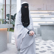 Niqab Poni Alhajr Sifon Jetblack Alsyahra Exclusive