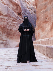 Alsyahra Exclusive Gamis Abaya Malika Sifon Silk Jetblack