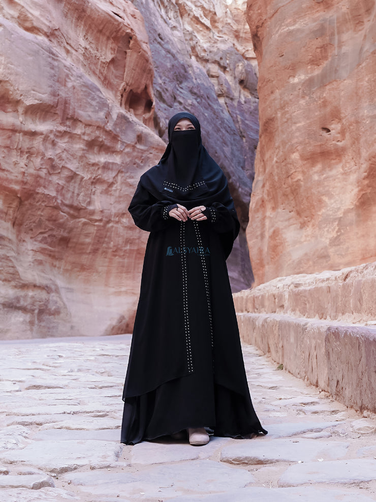Alsyahra Exclusive Gamis Abaya Malika Sifon Silk Jetblack