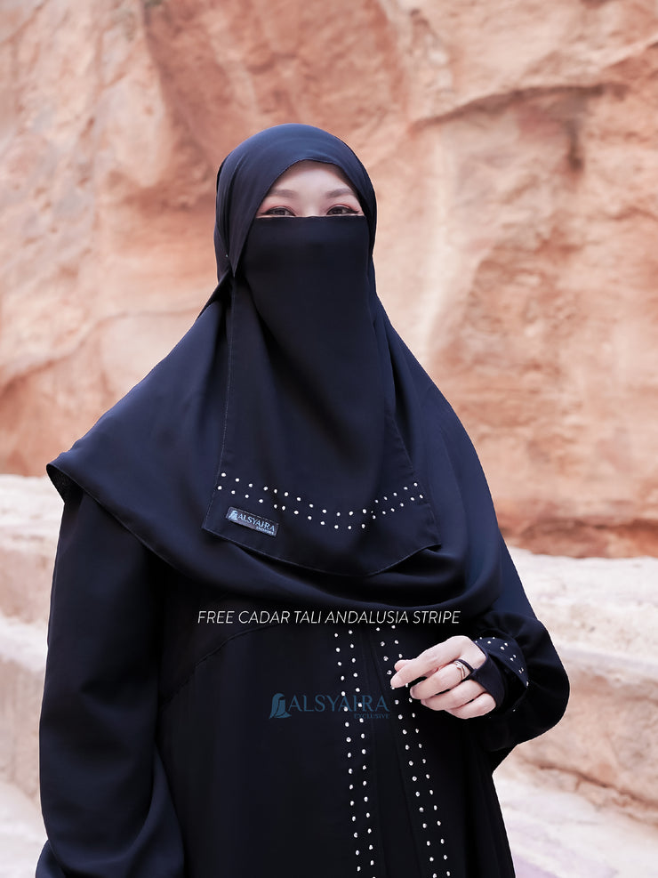 Alsyahra Exclusive Gamis Abaya Malika Sifon Silk Jetblack