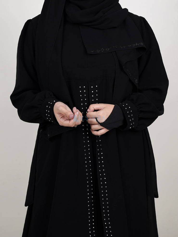 Alsyahra Exclusive Gamis Abaya Malika Sifon Silk Jetblack