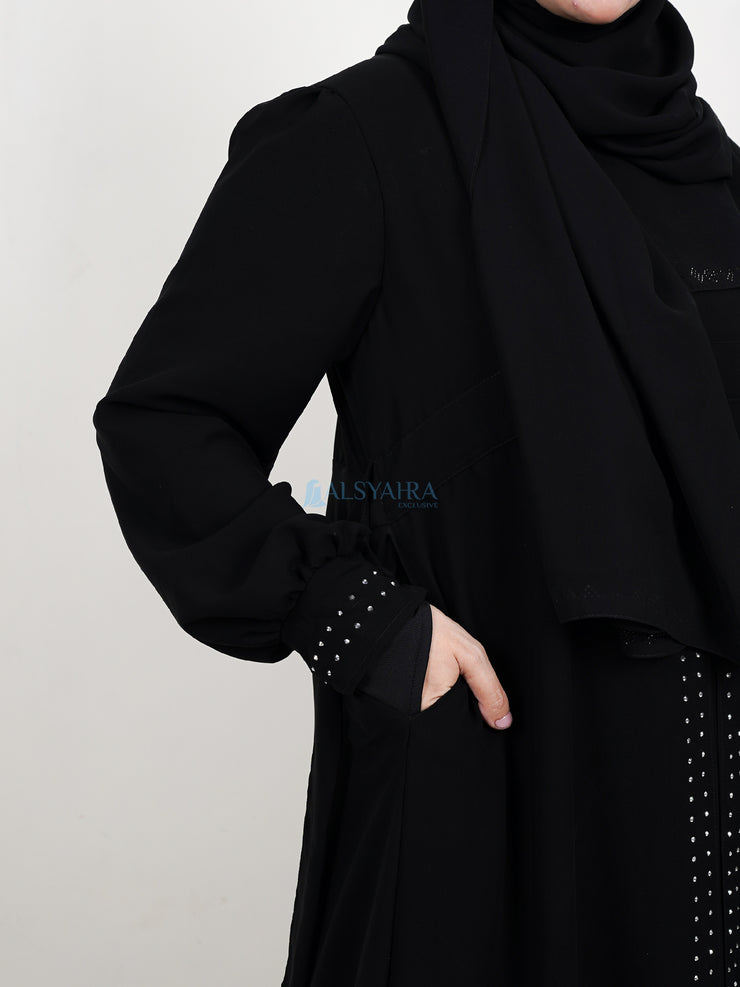 Alsyahra Exclusive Gamis Abaya Malika Sifon Silk Jetblack