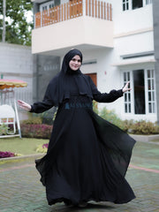 Alsyahra Exclusive Gamis Abaya Malika Sifon Silk Jetblack