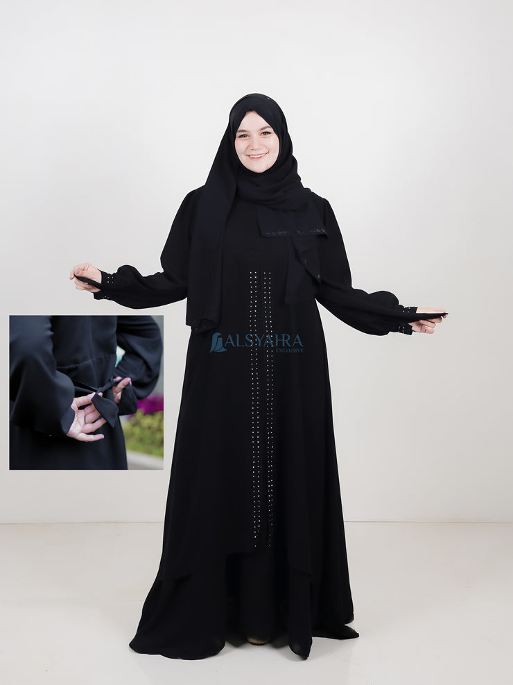 Alsyahra Exclusive Gamis Abaya Malika Sifon Silk Jetblack