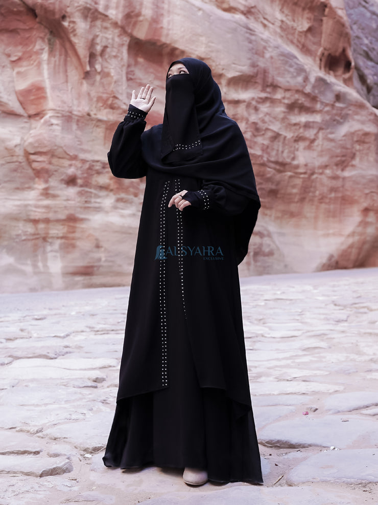 Alsyahra Exclusive Gamis Abaya Malika Sifon Silk Jetblack