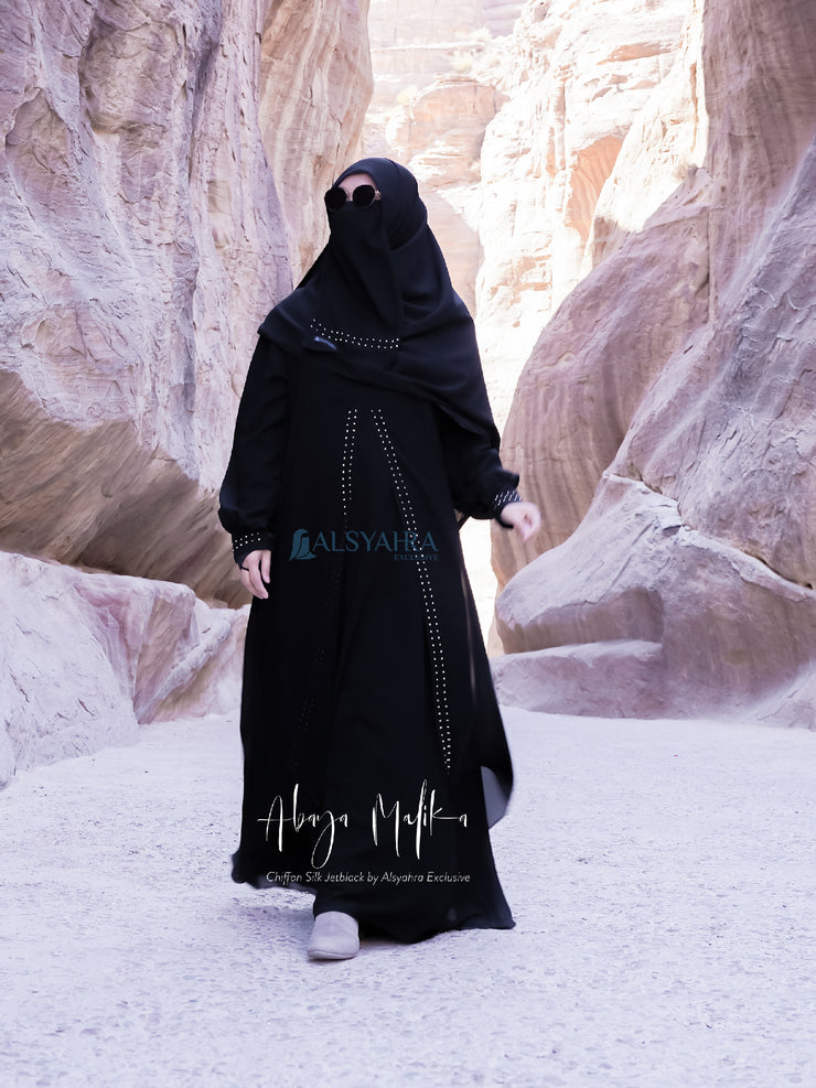 Alsyahra Exclusive Gamis Abaya Malika Sifon Silk Jetblack