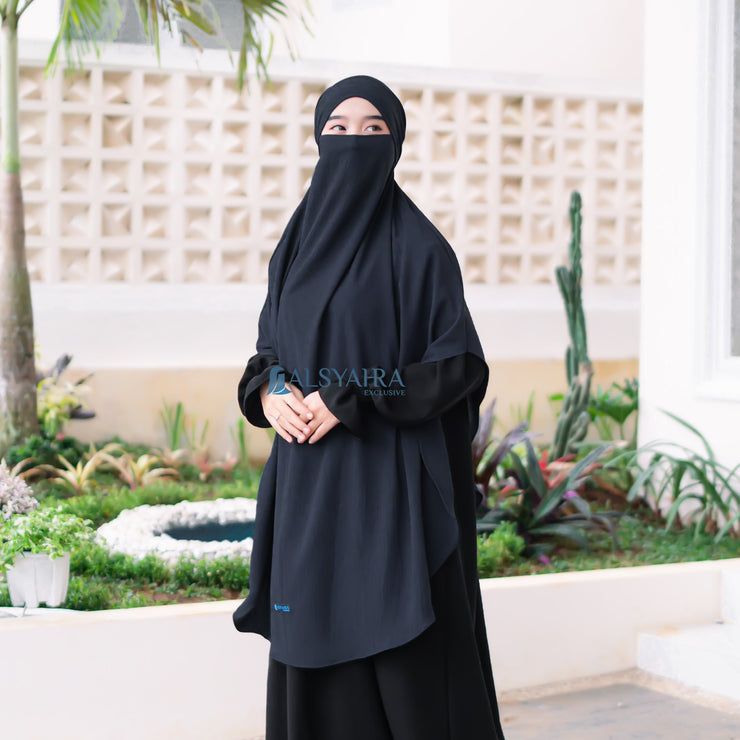 Alsyahra Exclusive French Khimar Handless Fatimah Luxury Airflow Size XL