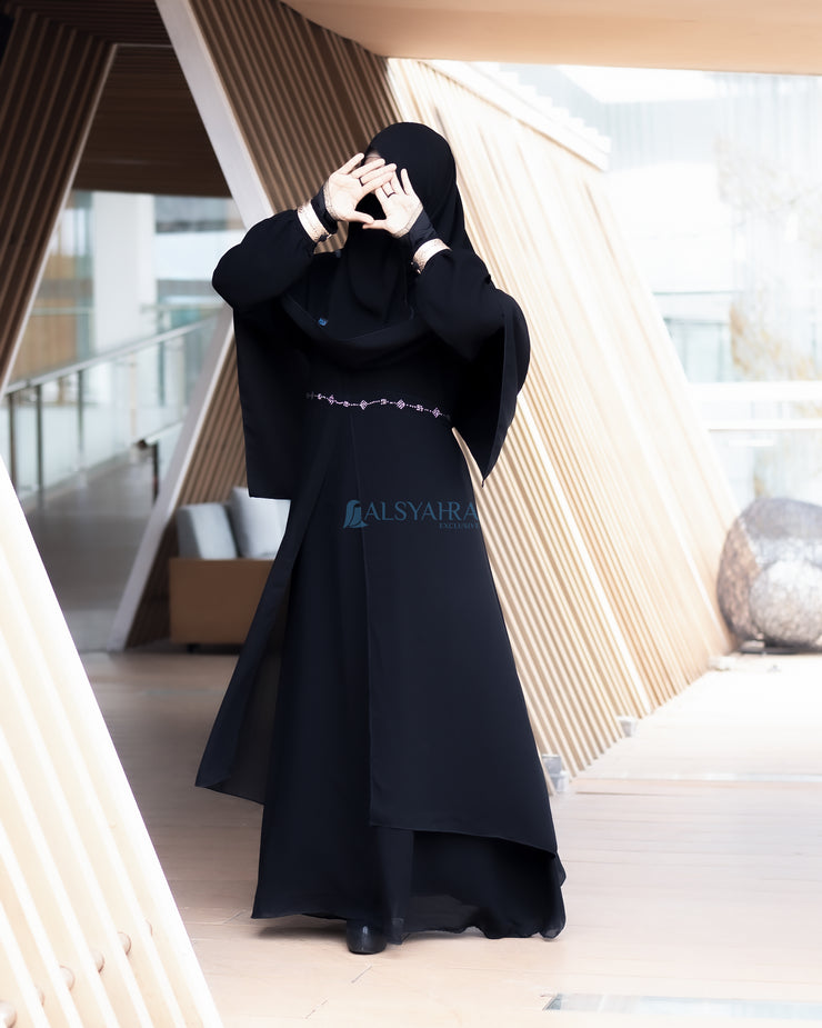 Gamis Abaya Andalusia Sifon Silk Jetblack by Alsyahra Exclusive