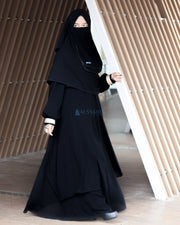 Gamis Abaya Andalusia Sifon Silk Jetblack by Alsyahra Exclusive