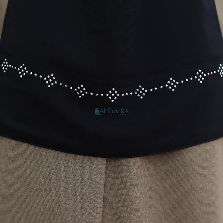Niqab Bandana Alhajr Sifon Jetblack Alsyahra Exclusive