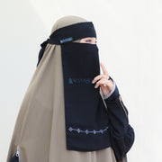 Niqab Bandana Alhajr Sifon Jetblack Alsyahra Exclusive