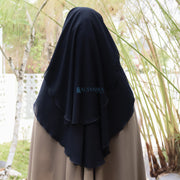 Alsyahra Exclusive Niqab Yaman Alhajr 2 Layer Chiffon Silk Jetblack