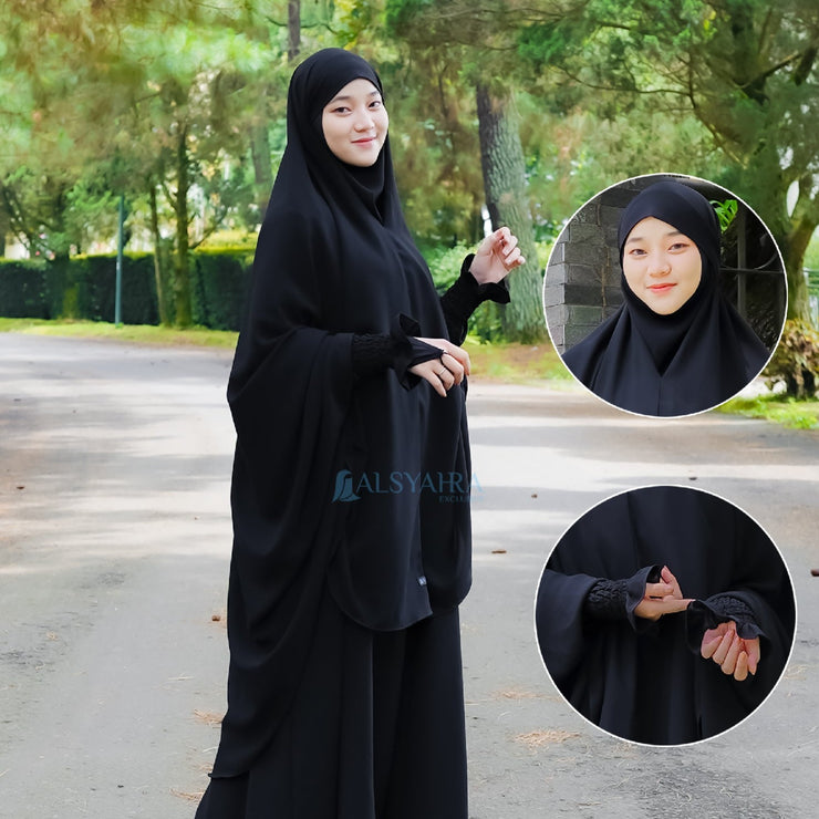 Alsyahra Exclusive French Khimar Rashiqa Jetblack