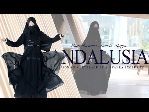 Gamis Abaya Andalusia Sifon Silk Jetblack by Alsyahra Exclusive