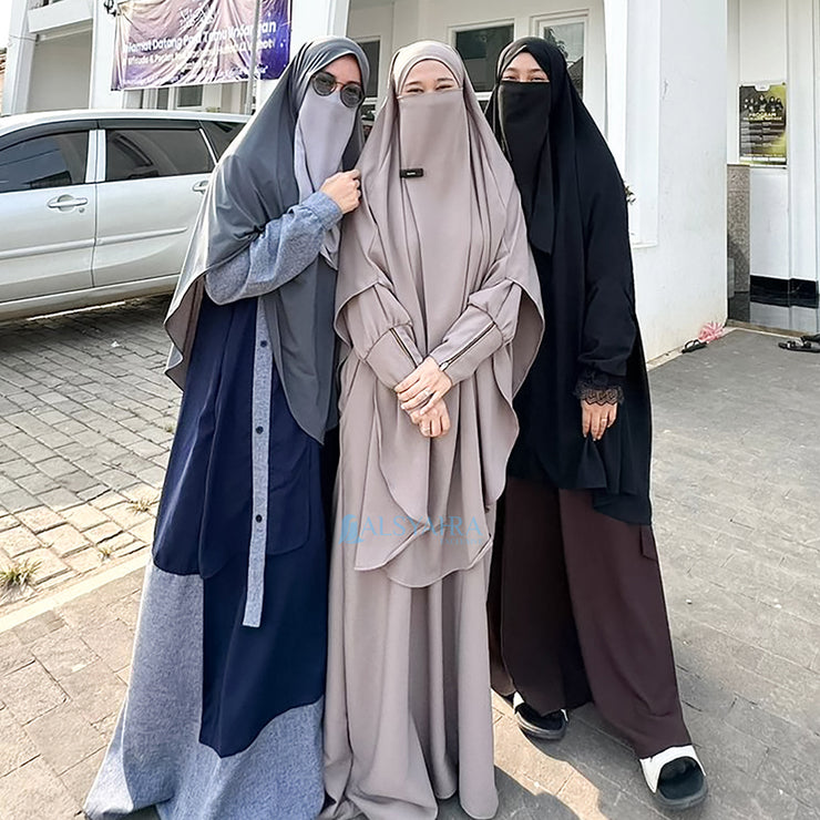 Alsyahra Exclusive French Khimar Handless Fatimah Size XL Soft Crown Exclusive