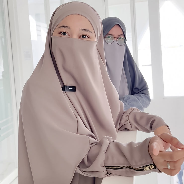 Alsyahra Exclusive French Khimar Handless Fatimah Size XL Soft Crown Exclusive