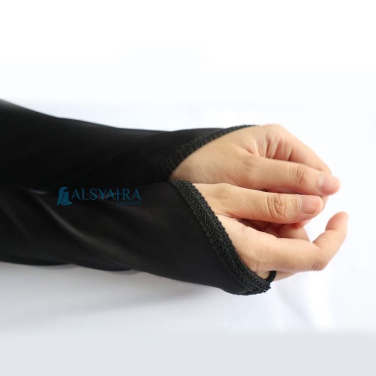 Manset Handsock Cincin Motif Qaf Black Alsyahra Exclusive