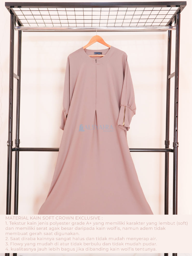Abaya Gamis Fatimah Soft Crown Exclusive by Alsyahra Exclusive