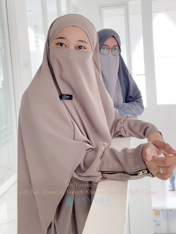 Abaya Gamis Fatimah Soft Crown Exclusive by Alsyahra Exclusive