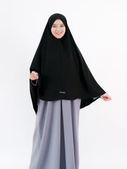 Alsyahra Set Khimar Marwah Non Pet Niqab Bandana L Jetblack