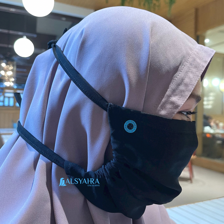 Masker Cadar Raudhah Jetblack Alsyahra Exclusive