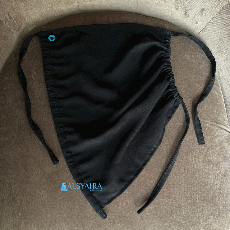 Masker Cadar Raudhah Jetblack Alsyahra Exclusive