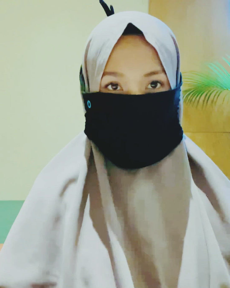 Masker Cadar Raudhah Jetblack Alsyahra Exclusive