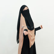 Alsyahra Exclusive Niqab Yaman Poni Raudhah Andalusia Stripe Sifon Silk Jetblack