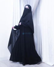 Gamis Abaya Anatolia Sifon Silk Jetblack by Alsyahra Exclusive