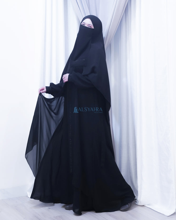 Gamis Abaya Anatolia Sifon Silk Jetblack by Alsyahra Exclusive