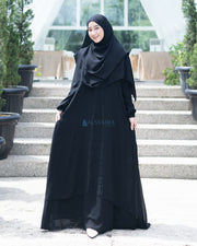 Gamis Abaya Anatolia Sifon Silk Jetblack by Alsyahra Exclusive