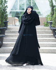 Gamis Abaya Anatolia Sifon Silk Jetblack by Alsyahra Exclusive