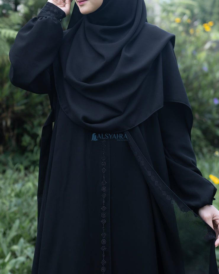 Gamis Abaya Anatolia Sifon Silk Jetblack by Alsyahra Exclusive