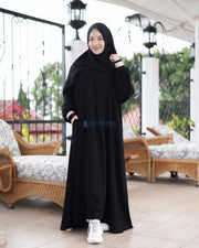 Gamis Abaya Syari At-tin Jetblack by Alsyahra Exclusive