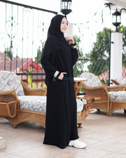 Gamis Abaya Syari At-tin Jetblack by Alsyahra Exclusive
