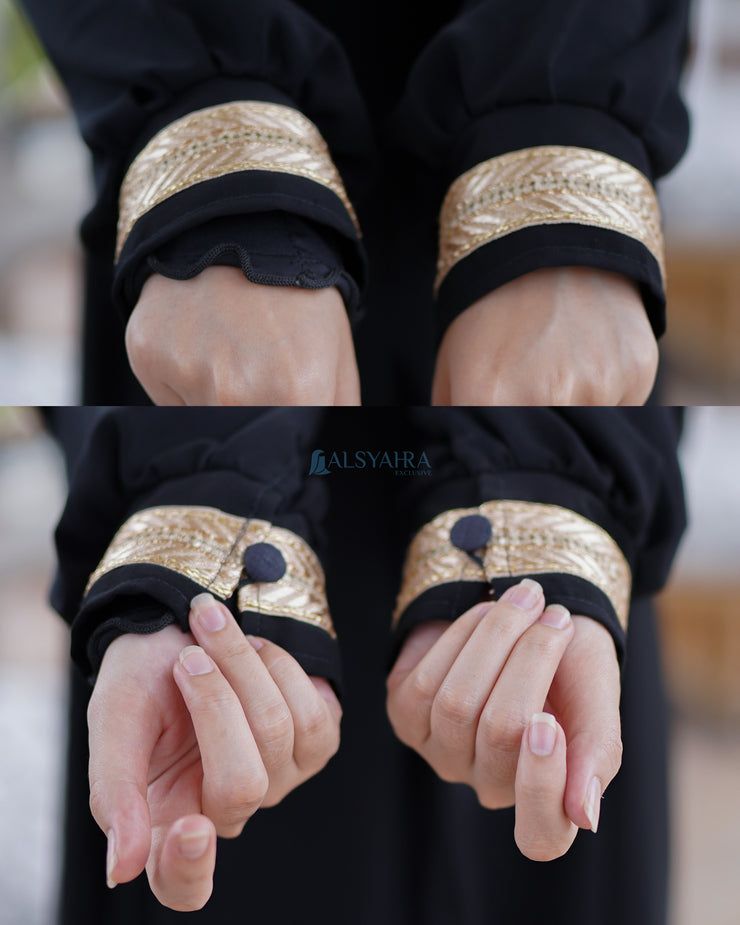 Gamis Abaya Syari At-tin Jetblack by Alsyahra Exclusive