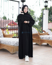 Gamis Abaya Syari At-tin Jetblack by Alsyahra Exclusive