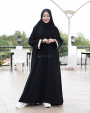 Gamis Abaya Syari Az-zaitun Jetblack by Alsyahra Exclusive