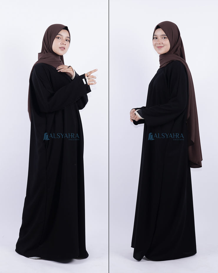 Abaya Gamis New Hurun In Jetblack Alsyahra Exclusive