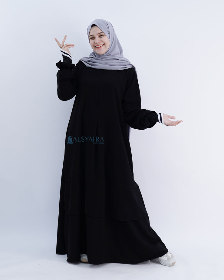 Abaya Gamis Syari Salamah Jetblack Alsyahra Exclusive