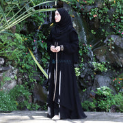 Gamis Abaya Iskandariyah Sifon Silk Jetblack by Alsyahra Exclusive