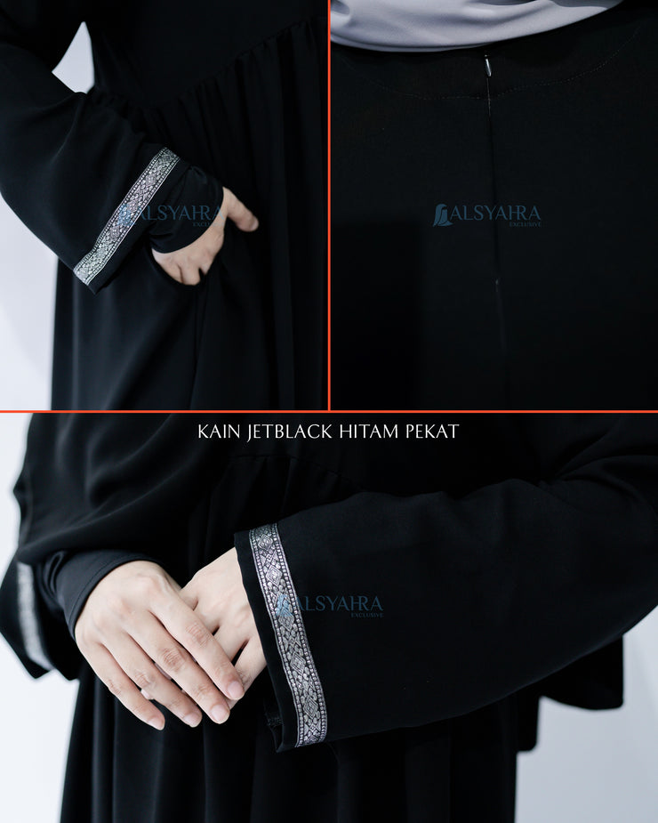 Abaya Gamis Kids Pita India Jetblack Alsyahra Exclusive