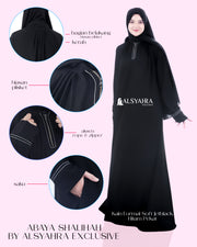 Abaya Gamis Syari Shalihah Jetblack Alsyahra Exclusive