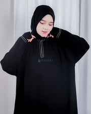 Abaya Gamis Syari Shalihah Jetblack Alsyahra Exclusive