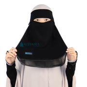 Alsyahra Exclusive Niqab Poni Hijrah Sifon Jetblack