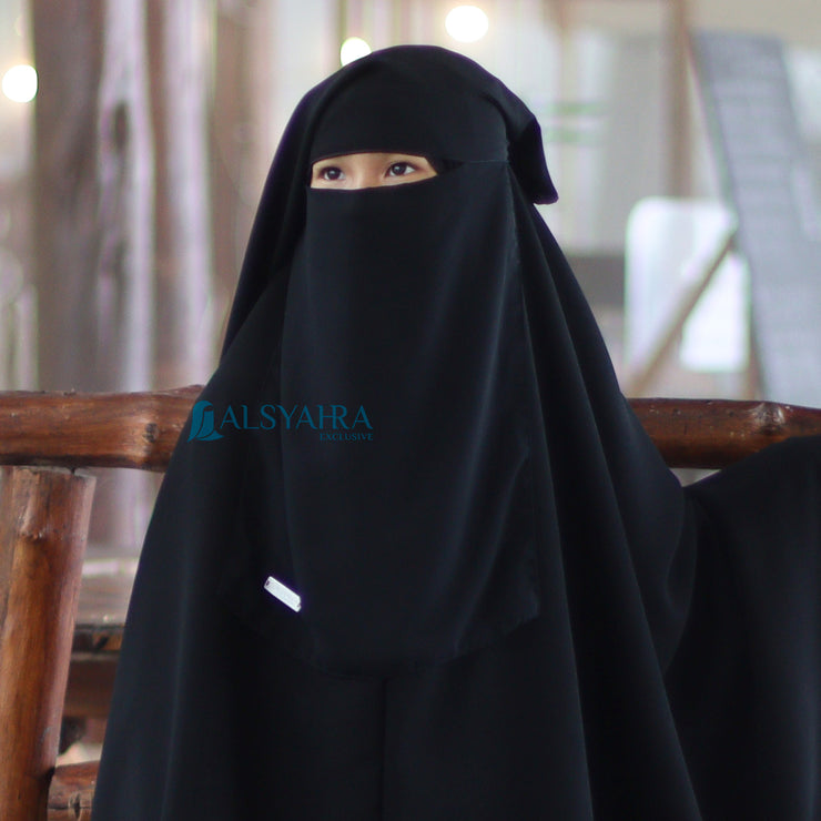 Alsyahra Exclusive Niqab Yaman Kids Sifon Jetblack