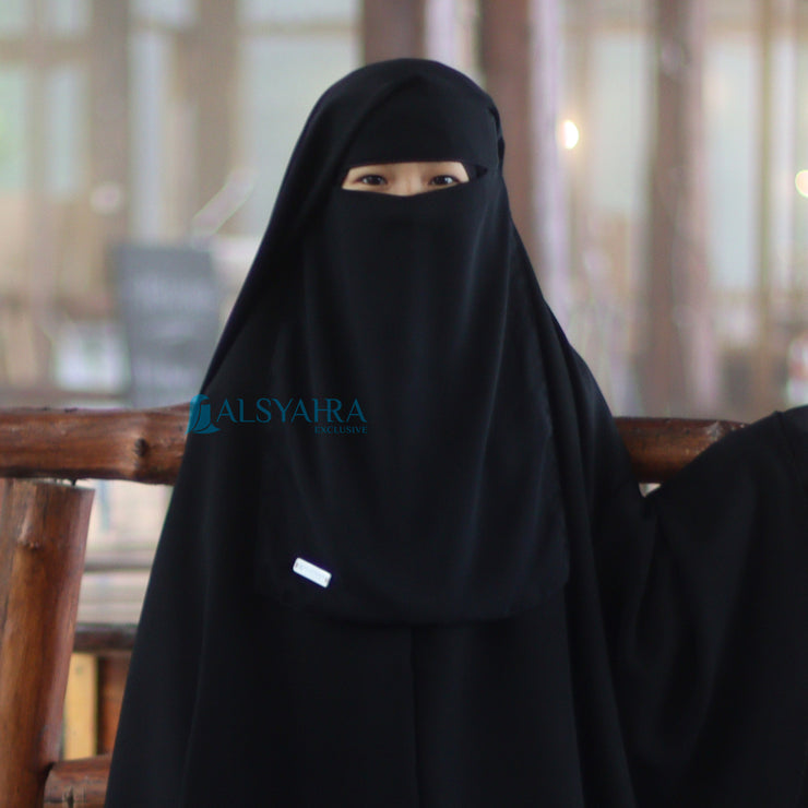 Alsyahra Exclusive Niqab Yaman Kids Sifon Jetblack
